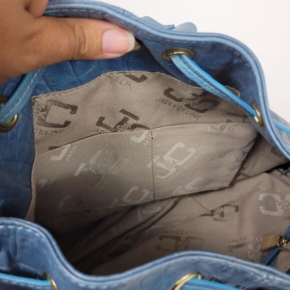 NWT Jacky & Celine Italian Leather Purse. Blue - Picture 13 of 14